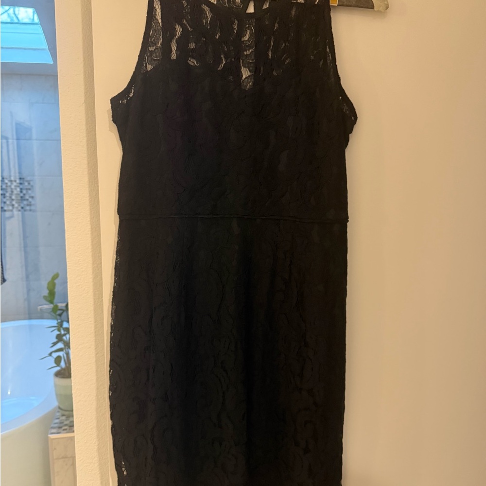 MARINA Black Lace Mini Dress
